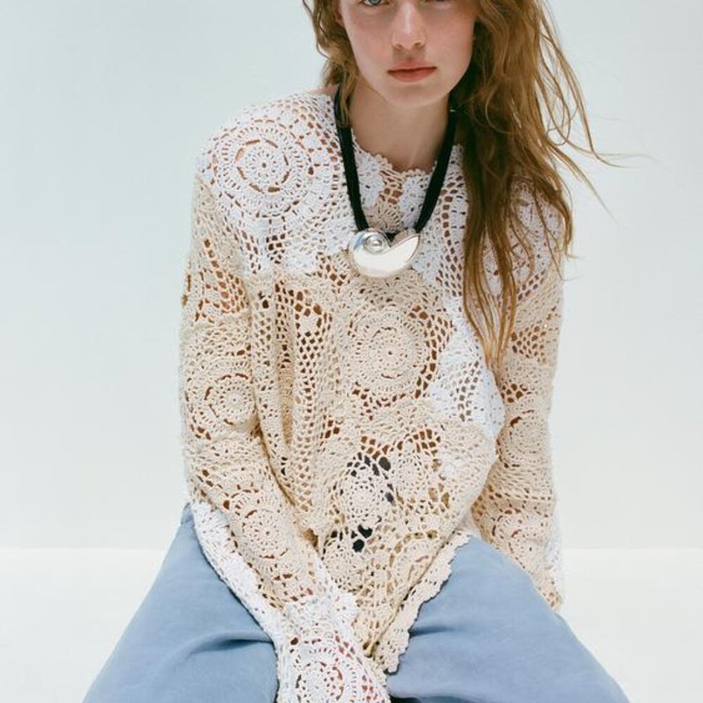 NWT ZARA CROCHET KNIT TOP LIMITED EDITION S, M 3920